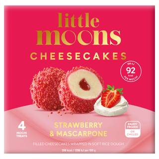 Little Moons Strawberry & Mascarpone Cheesecakes 4 x 30g (120g)