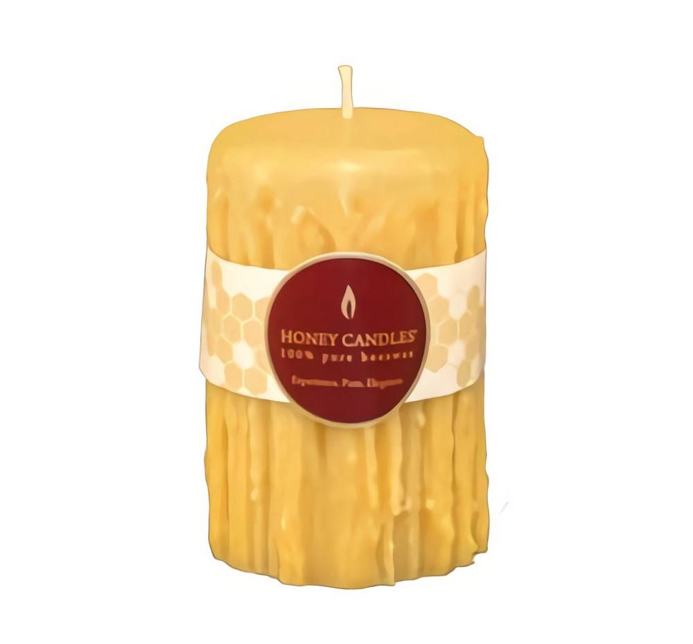 Honey Candles Natural Heritage Drip Pillar Beeswax Candle 12.7 cm (1 units)