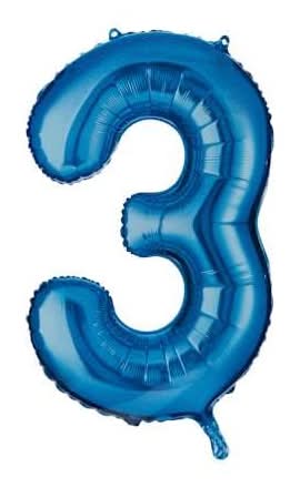 INFLATED Foil Number Balloon 34in 3