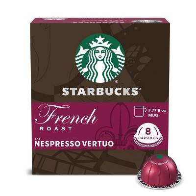 Starbucks Nespresso Vertuo Line Pods Dark Roast Coffee French Roast (0.97 fl oz, 8 ct)