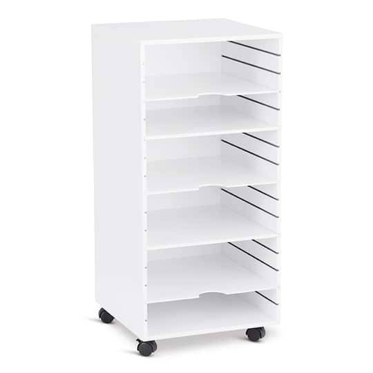 34" White Modular Mobile Panel Tower By Simply Tidy