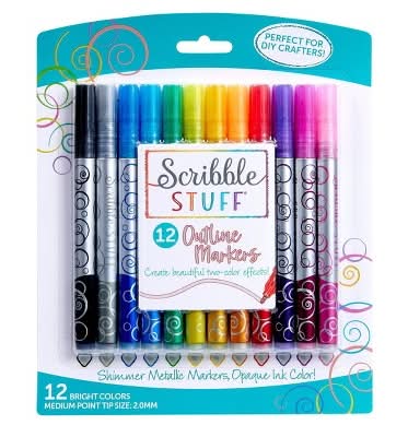 Scribble Stuff Outliner Markers, Assorted (12 ct)