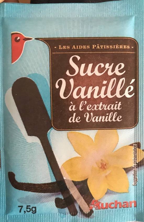 Sucre vanillé a l'extrait de vanille - auchan - 7,5g