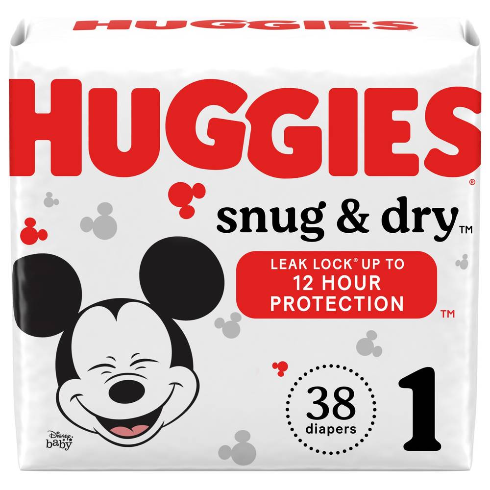 Huggies Snug & Dry Diapers, Size 1, 38 Ct