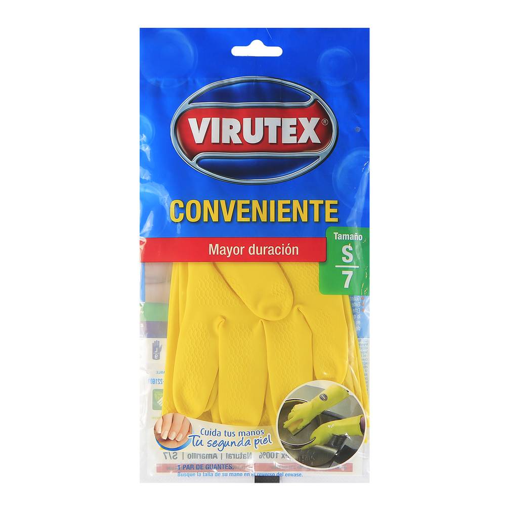 Virutex guantes conveniente talla s (1 par)