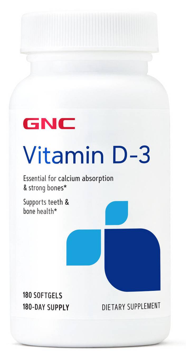 GNC Vitamin D3 50 Mcg Dietary Supplement Softgels (180 ct)