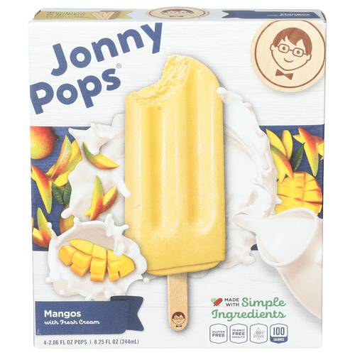 Jonny Pops Mangos with Fresh Cream Frozen 4 Pack Bars