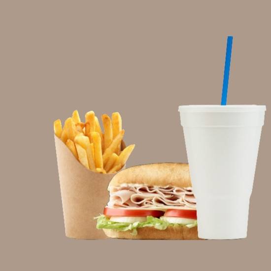 Half Turkey Cheese Sandwich with Side French Fries Combo