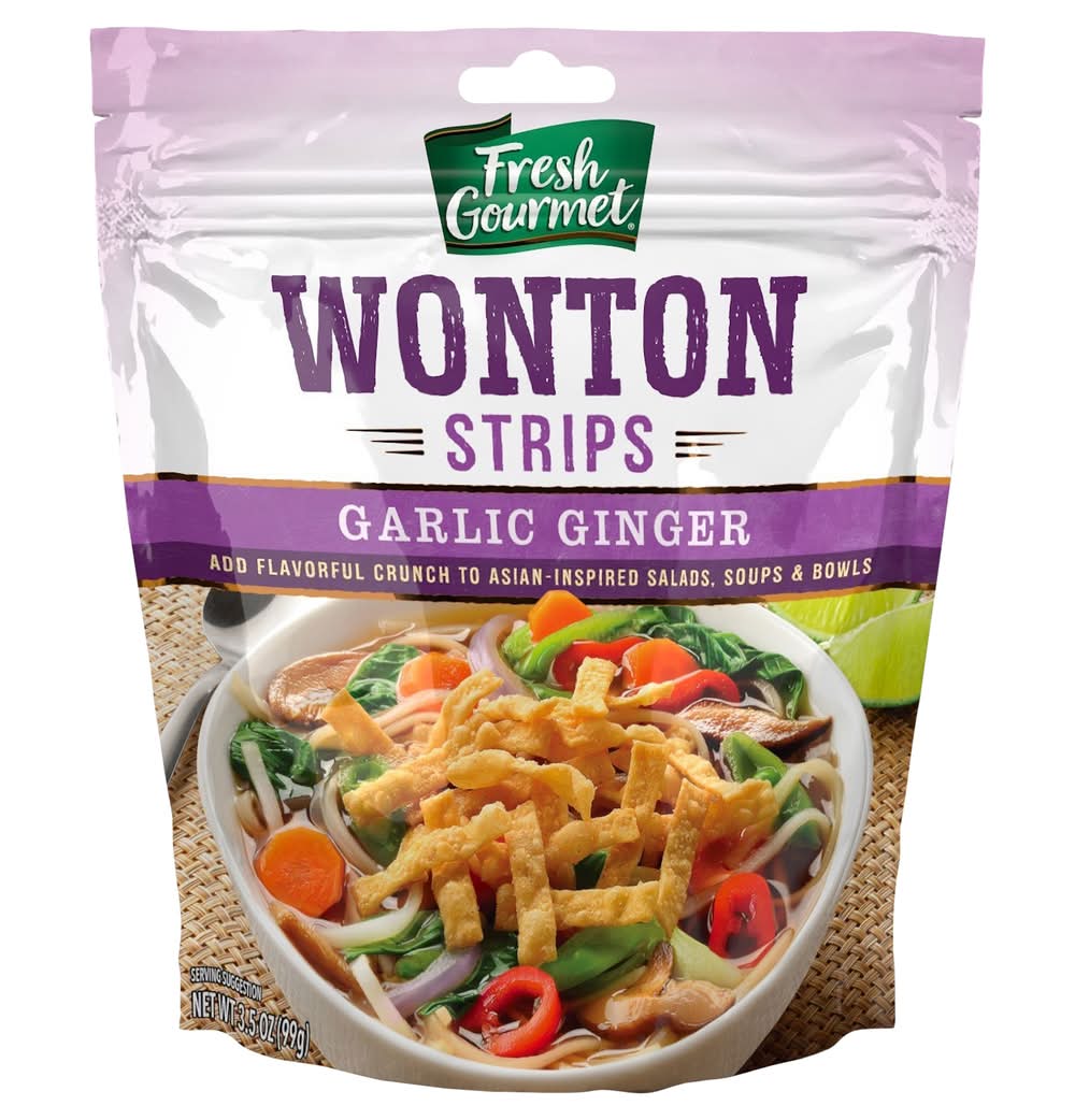 Fresh Gourmet Garlic Ginger Wonton Strips (3.5 oz)