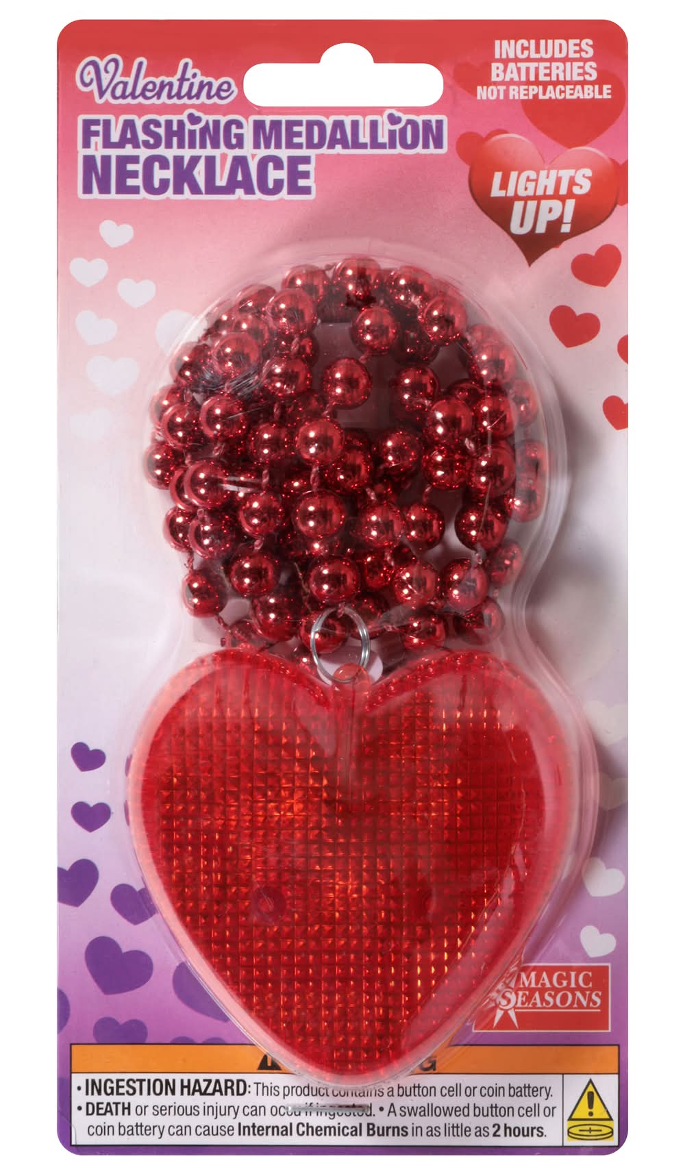 Magic Seasons Valentine Led Flashing Medallion Necklace