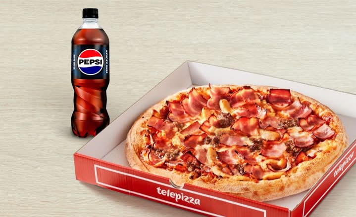 Pizza mediana masa fina 2ing + 1 bebida.