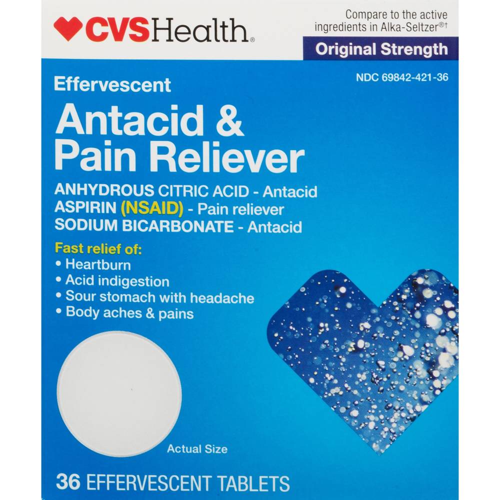 Cvs Health Antacid & Pain Reliever Effervescent Tablets