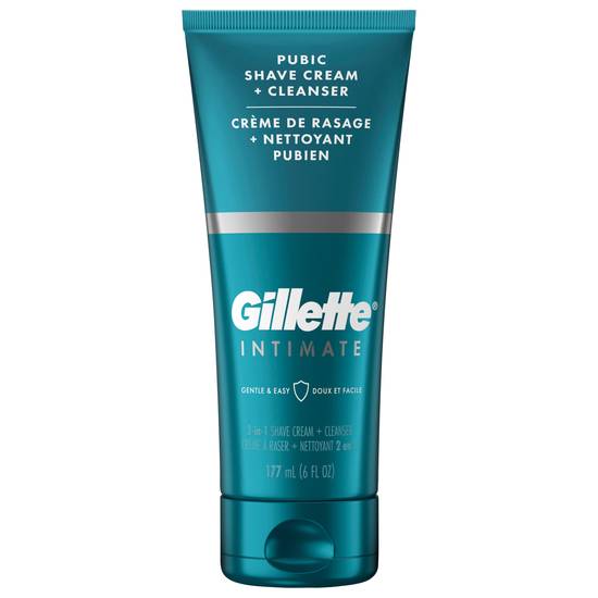 Gillette 2 in 1 Pubic Shave Cream + Cleanser Gentle Formulated Formula