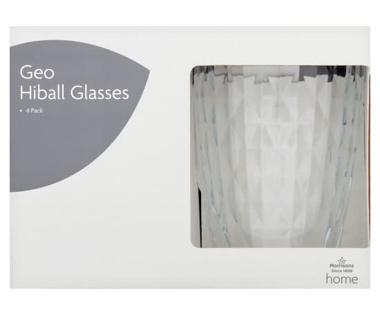 Morrisons Home Geo Hiball Glasses (4 pack)