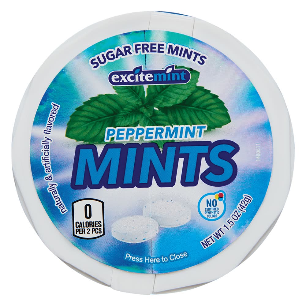 Excitemint Sugar Free Mints, Peppermint (1.5 oz)