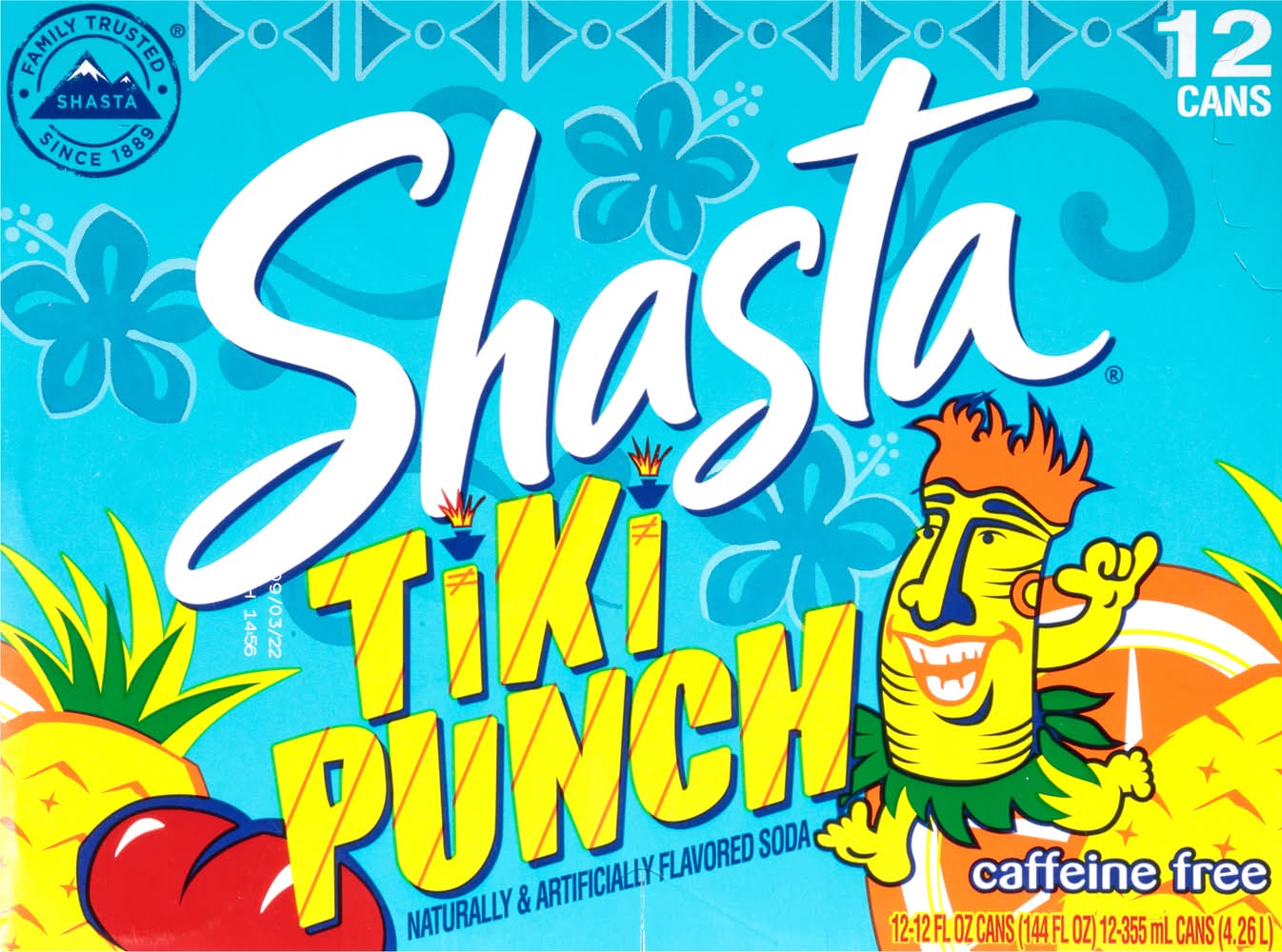 Shasta Caffeine Free Soda, Tiki Punch (12 x 12 fl oz)