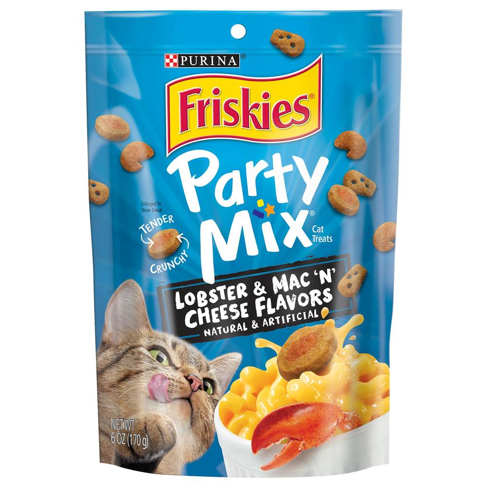 Purina Friskies Made in Usa Facilities Cat Treats; Party Mix Lobster & Mac 'N' Cheese Flavors (6 oz)