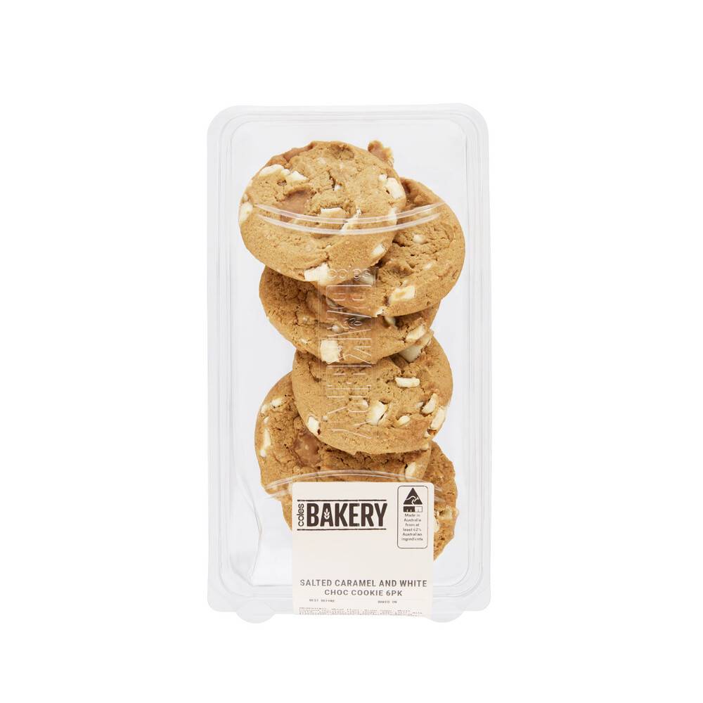 Coles Salted Caramel & White Chocolate Cookies 6 pack