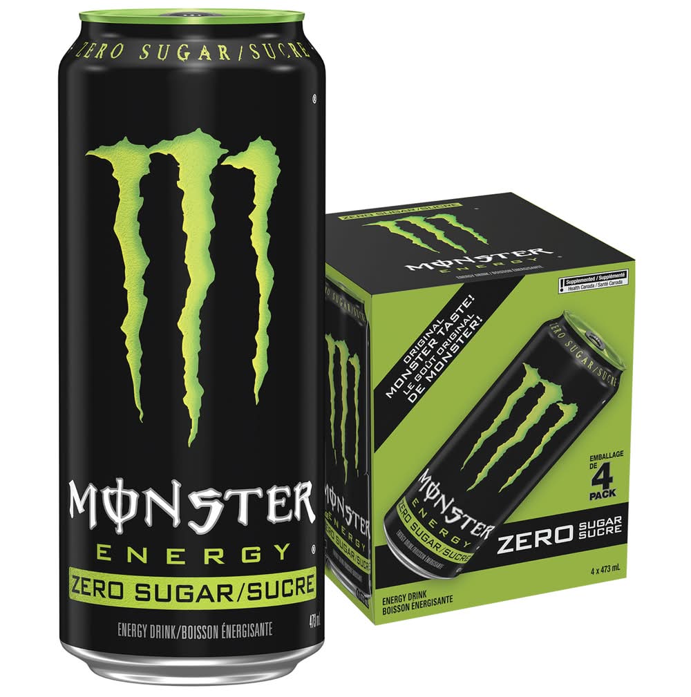 Monster Energy Zero Sugar Energy Drink (4 x 473 ml)
