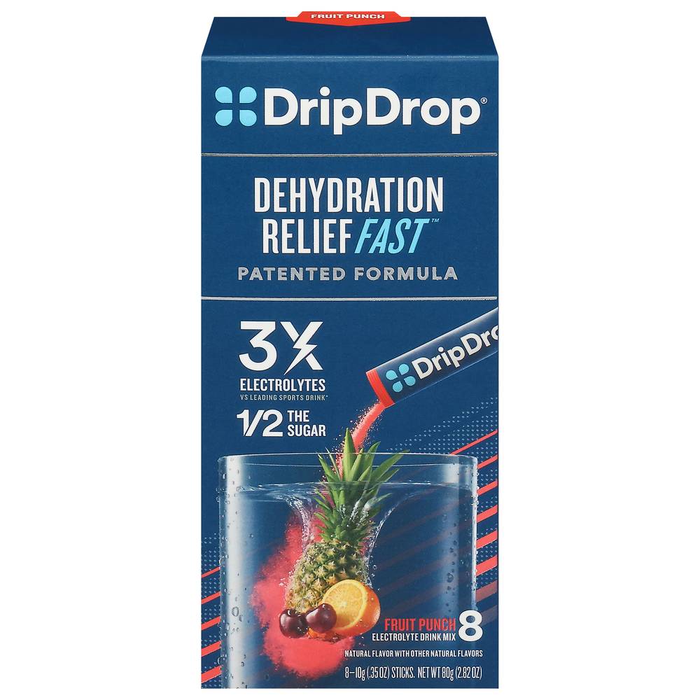 DripDrop Ors Dehydration Relief Fast Fruit Punch Electrolyte Powder (80 g)