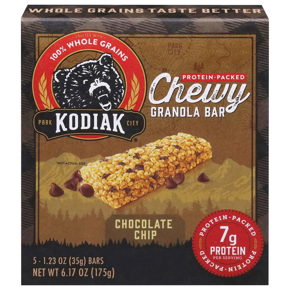 Kodiak Chewy Protein Packed Chocolate Chip Granola Bars (1.23 oz, 5 ct)