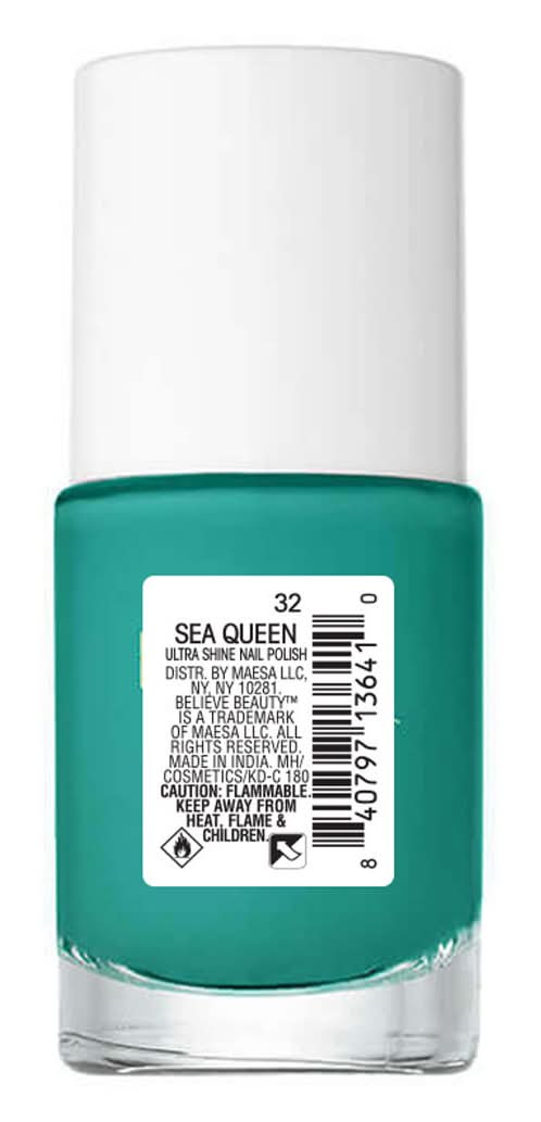 Believe Beauty Ultra Shine Nail Polish, Sea Queen 32 (0.34 fl oz)
