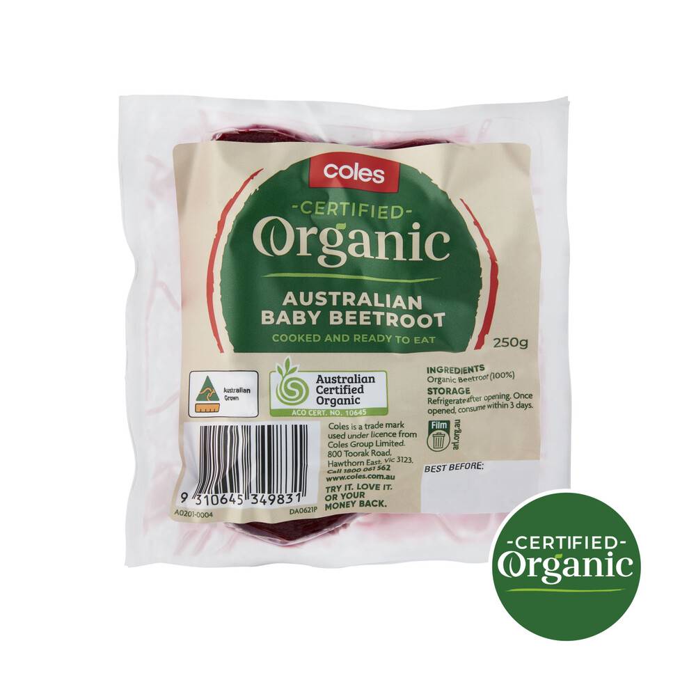 Coles Organic Baby Beetroot 250g