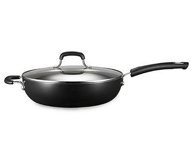 Real Living Non-Stick Rivet Handle Jumbo Cooker, 12", Black