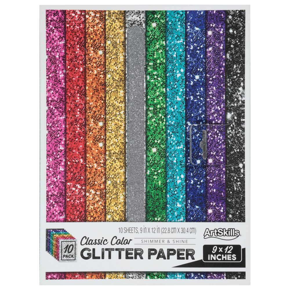 Artskills Glitter Paper Sheets, 9Inch X 2Inch (10 ct)