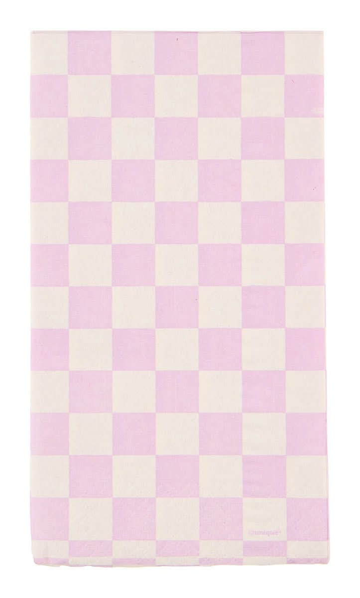 Lilac & White Checkered Dinner Napkins 16 Ct