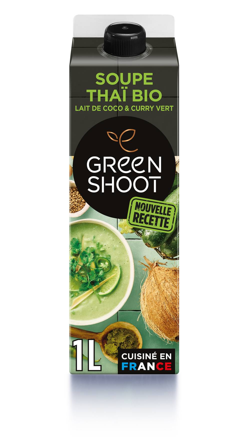 Greenshot - Soupe thaï lait de coco et curry vert bio (1L)