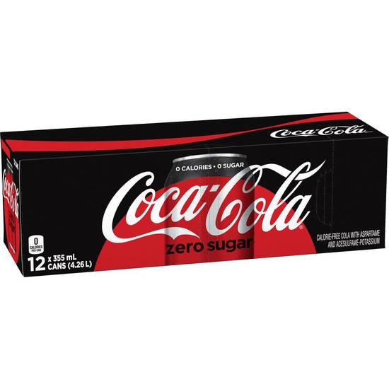 Coca-Cola Zero Sugar Soft Drink (12 x 355 ml)