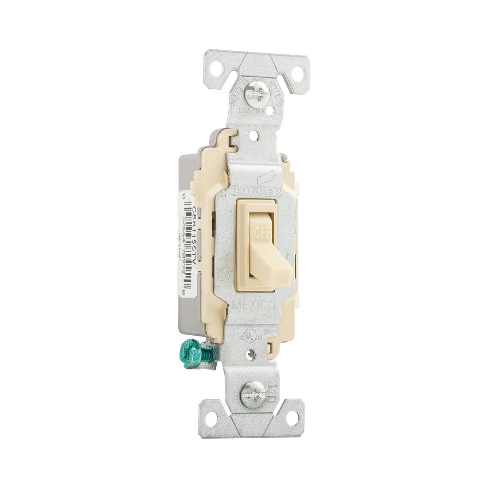 Eaton 15-amp Single-pole Toggle Light Switch, Ivory | CSB115STV-SP-LW