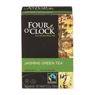 Four O'Clock Jasmine Green Tea Bags, Organic Fairtrade (16 un)