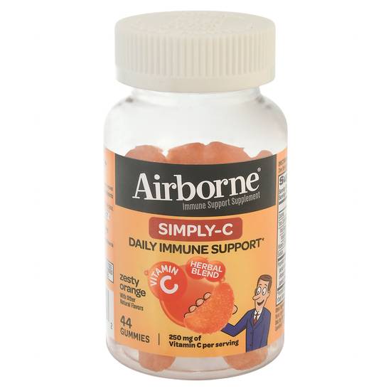 Airborne Simply-C Zesty Orange Daily Immune Support Gummies (44 ct)