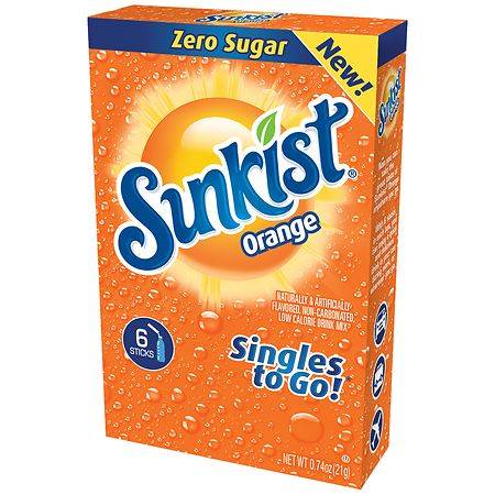 Sunkist Singles To Go! Zero Sugar Drink Mix (0.74 oz) (orange)