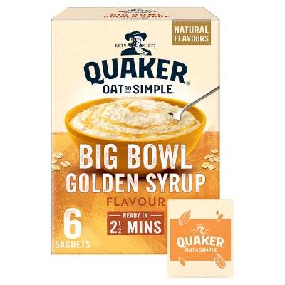 Quaker Oat So Simple Big Bowl Golden Syrup Porridge Sachets (6 ct)