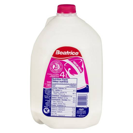 Beatrice 2% Partly Skimmed Milk (4 L)