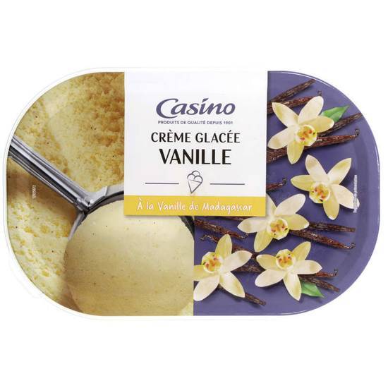 Casino crème glacée vanille de madagascar bac 500g