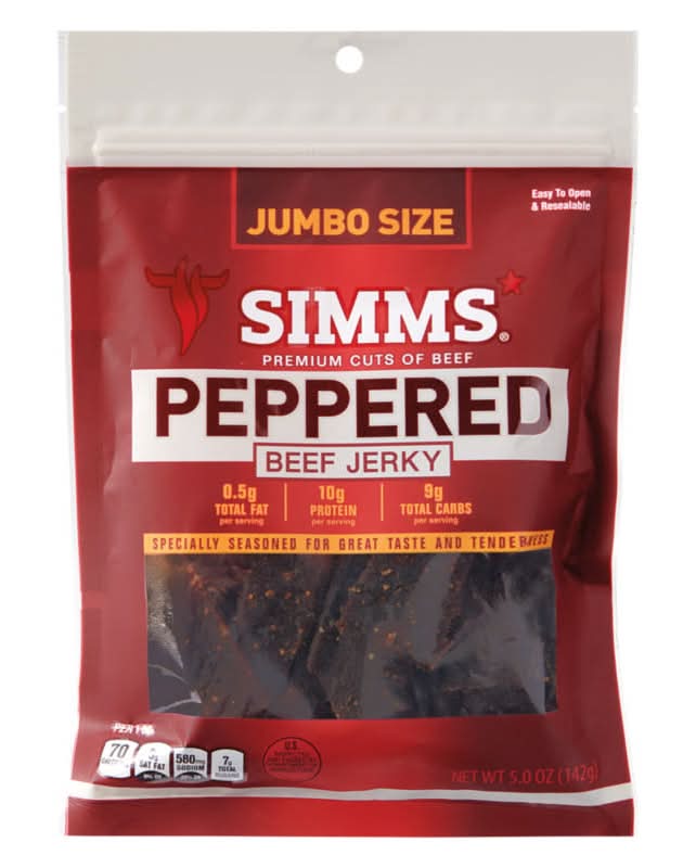 Aldi Simms Premium Beef Jerky, Peppered (5 oz)