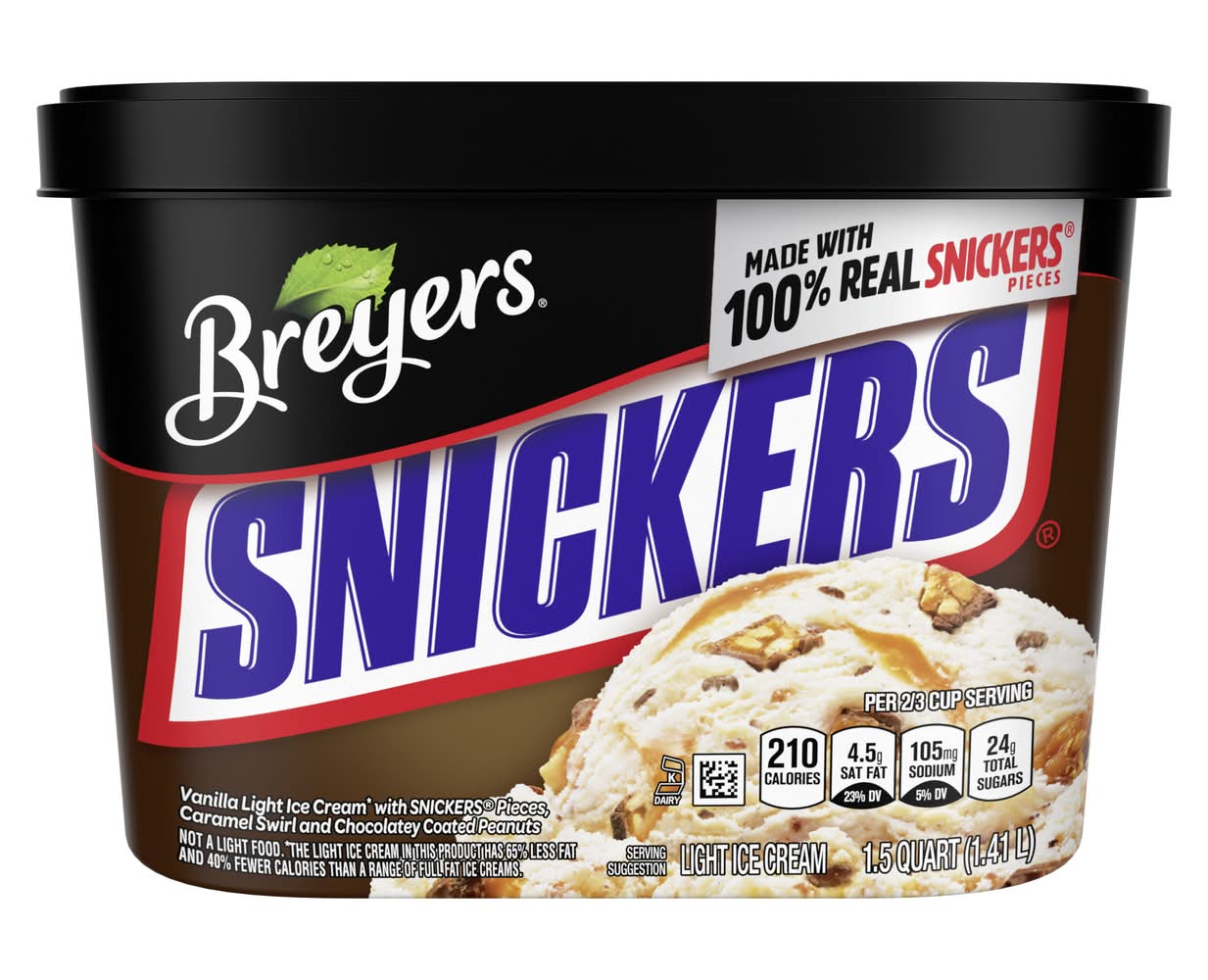 Breyers Vanilla Light Snickers Ice Cream (3 lbs)