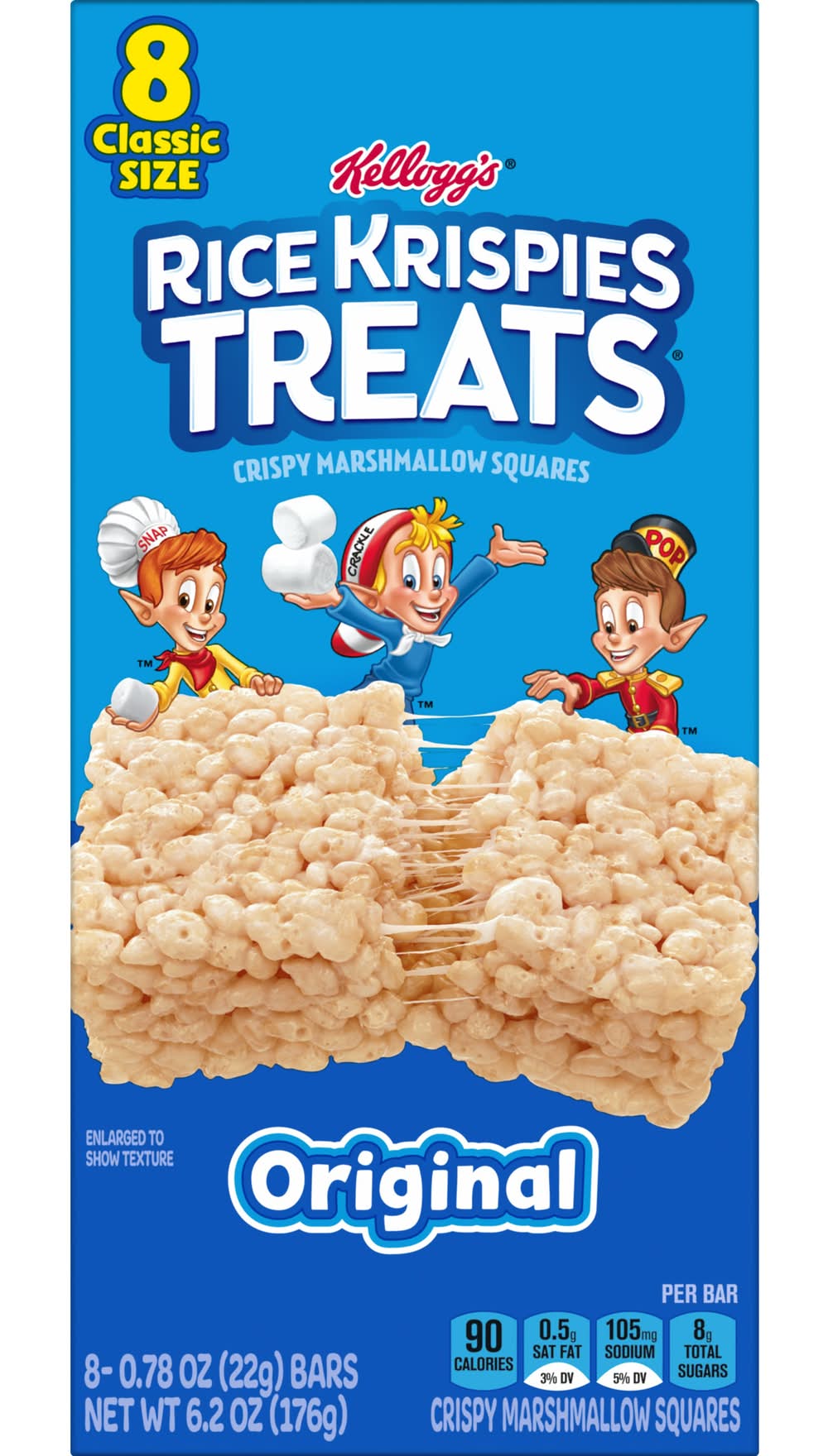 Kellogg's Original Rice Krispies Treats Crispy Marshmallow Squares Bars (8 x 0.78 oz)