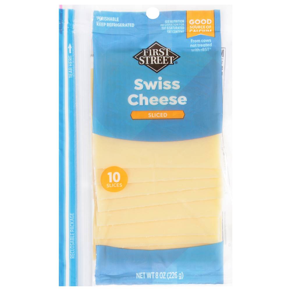 First Street Swiss Cheese Sliced (8 oz, 8 ct)