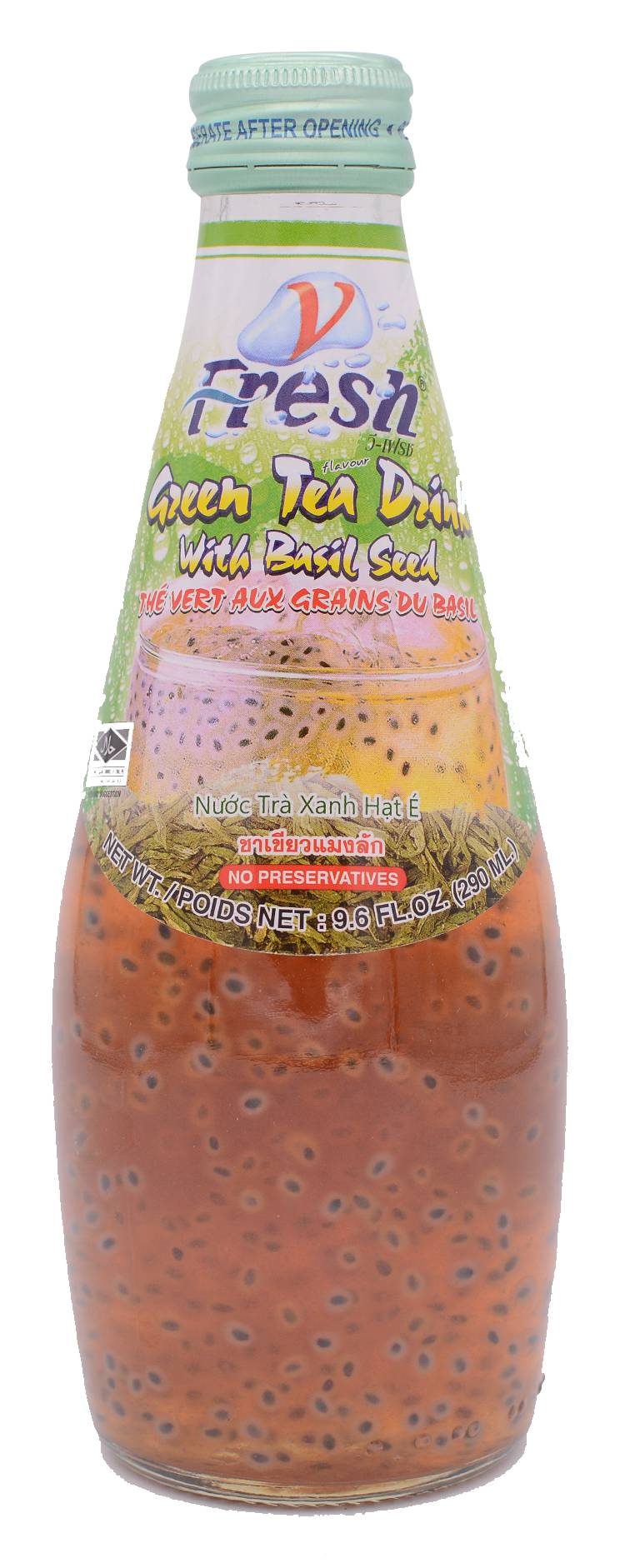 V-Fresh Green Tea With Basil Seed (290ml)