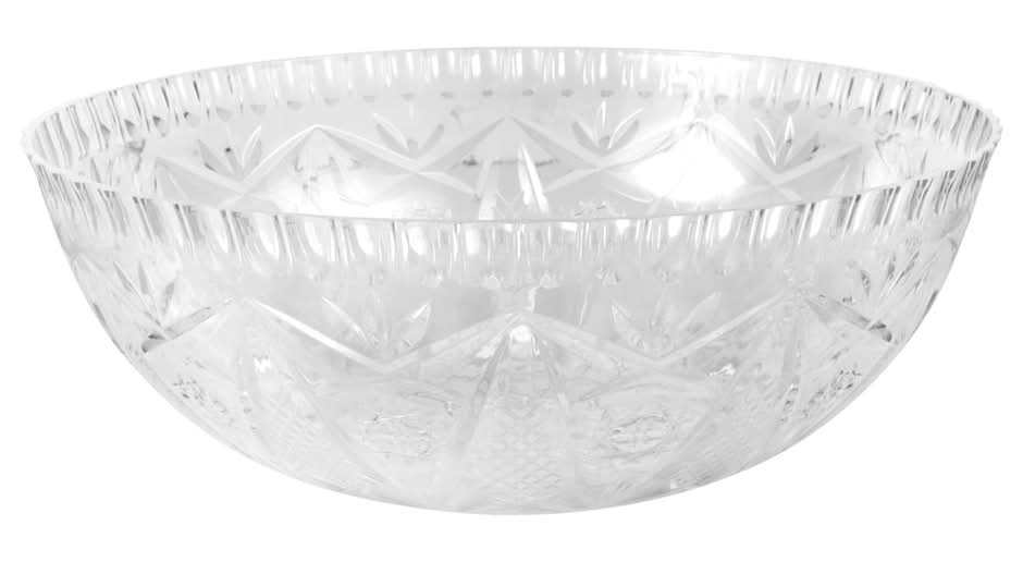 Caterer's Corner Crystal Cut Plastic Punch Bowl, Transparent