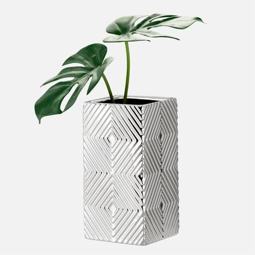 Silver Radiance Cube Vase byTorre&Tagus-7.75” (19.69 cm)