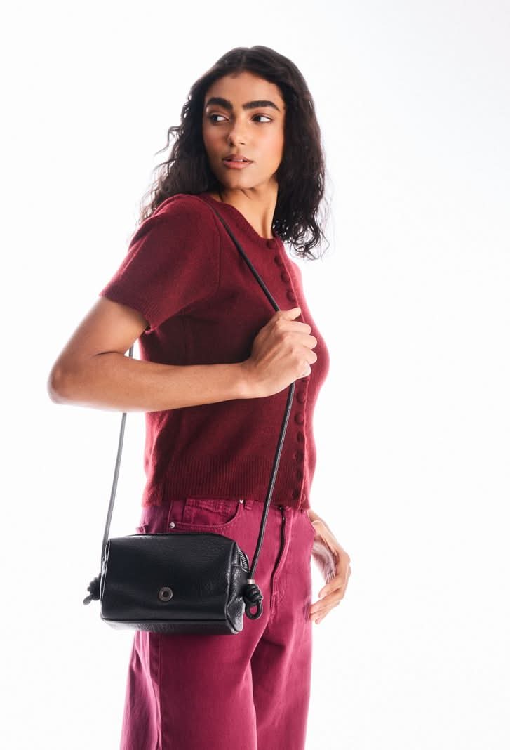 Alaniz Cartera Crossbody Efecto Grano negro talla única