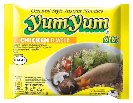 Nouilles instantanées au poulet halal YUM YUM - le sachet de 60 g