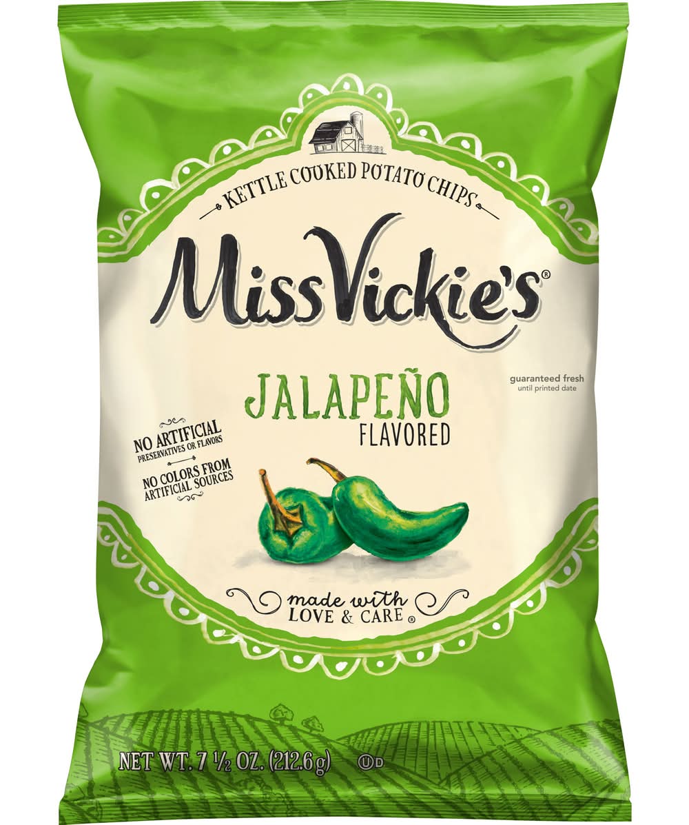 Miss Vickie's Kettle Cooked Potato Chips, Jalapeno (7.5 oz)