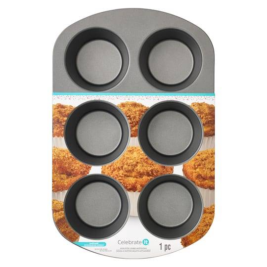 Celebrate It Non-Stick Jumbo Muffin Pan, Gray